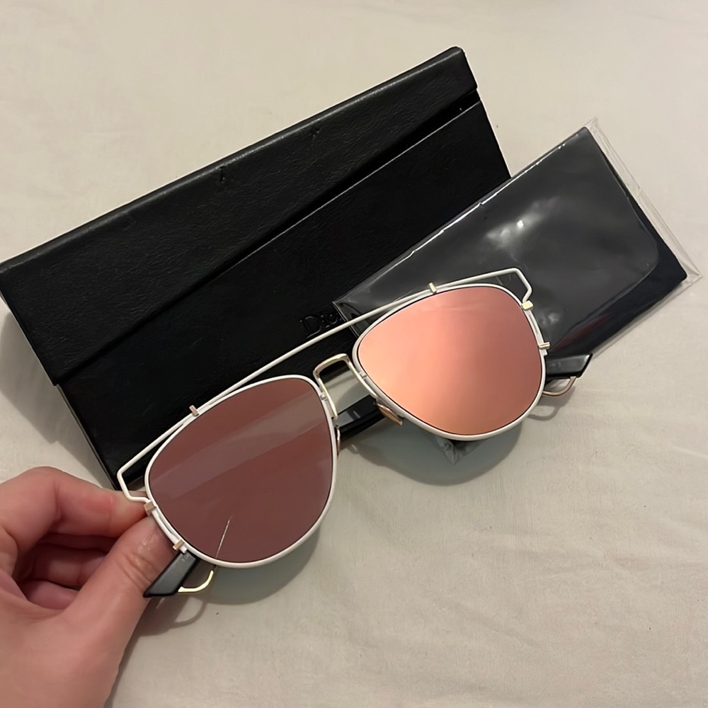 DIOR BROW BAR SUNGLASSES TECHNOLOGIC WHITE/MATTE BLACK 57MM